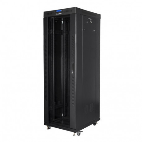 RACK CABINET 19" FREE-STANDING 37U/800X1000 (FLAT PACK) WITH GLASS DOOR LCD BLACK LANBERG V2