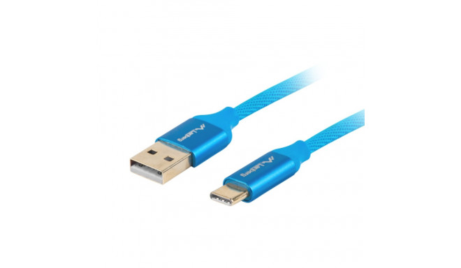 USB-C(M)->USB-A(M) 2.0 CABLE 1.8M BLUE QC 3.0 PREMIUM LANBERG