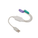 USB-A(M) 2.0->2X PS/2 ADAPTER WHITE LANBERG
