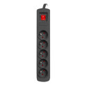 SURGE PROTECTOR NATEC BERCY 400 1.5M 5X FRENCH OUTLETS BLACK