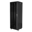 RACK CABINET 19" FREE-STANDING 37U/600X600 (FLAT PACK) BLACK LANBERG