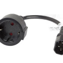 IEC 320 C14->SCHUKO(F) ADAPTER CABLE FOR UPS 20CM BLACK LANBERG