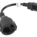 IEC 320 C14->SCHUKO(F) ADAPTER CABLE FOR UPS 20CM BLACK LANBERG