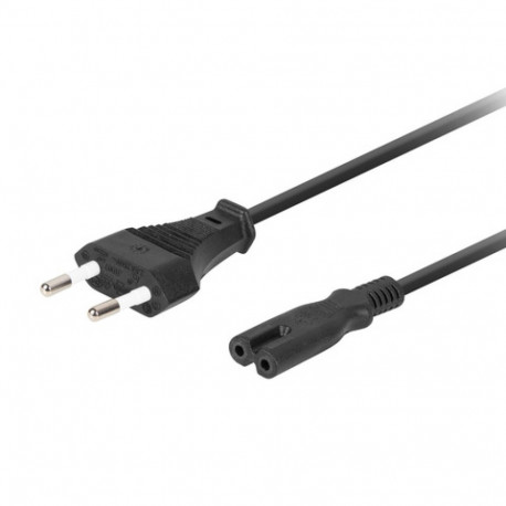 CEE 7/16->IEC 320 C7 EURO (RADIO) POWER CORD 1.8M VDE BLACK LANBERG