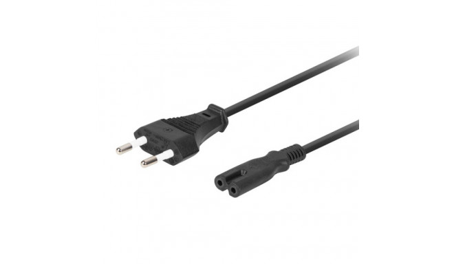 CEE 7/16->IEC 320 C7 EURO (RADIO) POWER CORD 1.8M VDE BLACK LANBERG
