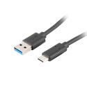 Lanberg cable USB-C (M) - USB-A (M) 3.1 1m, black