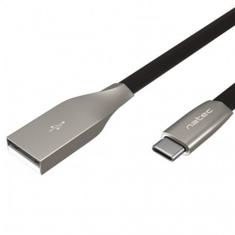 USB-C(M)->USB-A(M) 2.0 CABLE 1M BLACK METAL NATEC PRATI