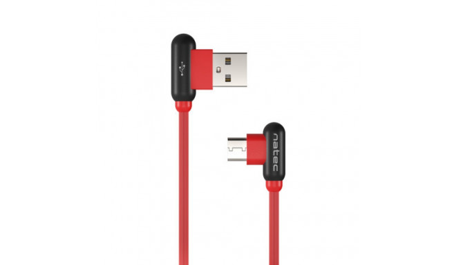 USB-C(M)->USB-A(M) 2.0 CABLE 1M ANGLED LEFT/RIGHT RED NATEC PRATI