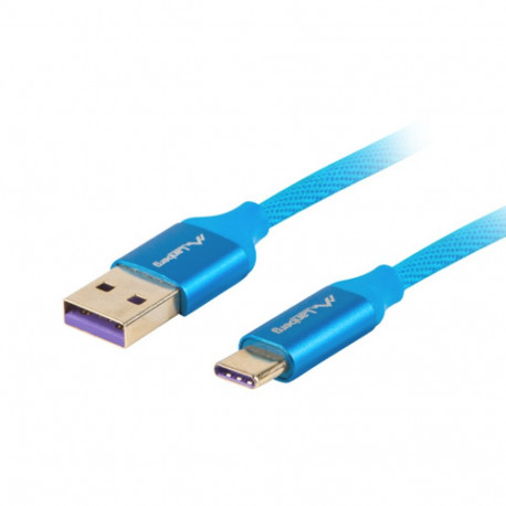 USB-C(M)->USB-A(M) 2.0 CABLE 0.5M BLUE PREMIUM 5A LANBERG