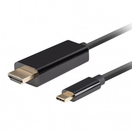 Lanberg kaabel USB-C (M) - HDMI (M) 4K 60Hz 0,5m, must