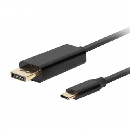 USB-C(M)->DISPLAYPORT(M) CABLE 0.5M 4K 60HZ BLACK LANBERG