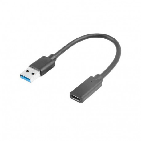 USB-C(F) 3.1->USB-A(M) ADAPTER CABLE 15CM BLACK LANBERG