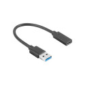 Lanberg adapter USB-C (F) 3.1 - USB-A (M) 15cm, must