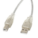 Lanberg kaabel USB-A (M) - USB-B (M) 2.0 Ferrite 5m, läbipaistev