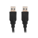 Lanberg kaabel USB-A 3.0 M/M 0,5m, must