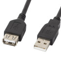 USB-A M/F 2.0 CABLE 0.7M BLACK LANBERG