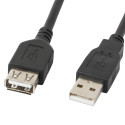 USB-A M/F 2.0 CABLE 3M BLACK LANBERG