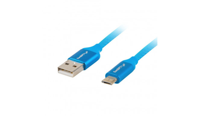 USB MICRO(M)->USB-A(M) 2.0 CABLE 1.8M BLUE PREMIUM QC 3.0 LANBERG