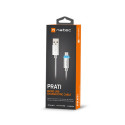 USB MICRO(M)->USB-A(M) 2.0 CABLE 1M SILVER LED NATEC PRATI