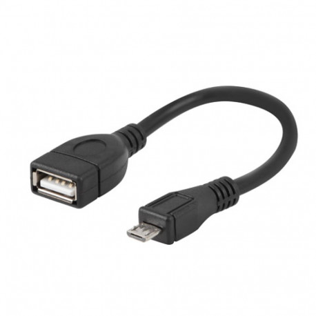 Natec adapter microUSB (M) - USB-A (F) 2.0 OTG 15cm, must