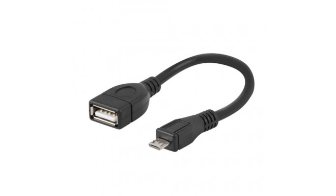 Natec adapter microUSB (M) - USB-A (F) 2.0 OTG 15cm, black