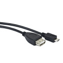 Natec adapter microUSB (M) - USB-A (F) 2.0 OTG 15cm, must