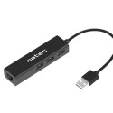 Natec USB 2.0 hub Dragonfly  3-port + RJ45