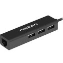 Natec USB 2.0 hub Dragonfly  3-port + RJ45