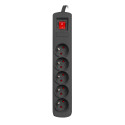 SURGE PROTECTOR NATEC BERCY 400 3M 5X FRENCH OUTLETS BLACK