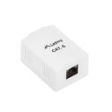 Lanberg Surface-Mount Box Cat.6 UTP Unshielded 1xRJ45, valge