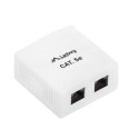 SURFACE-MOUNT BOX CAT.5E UTP UNSHIELDED 2X RJ45 WHITE LANBERG