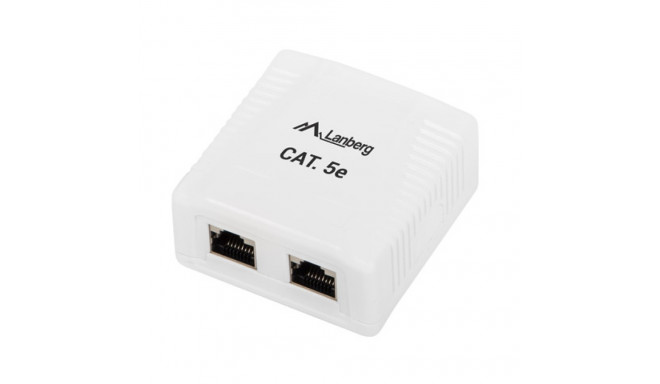 SURFACE-MOUNT BOX CAT.5E FTP SHIELDED 2X RJ45 WHITE LANBERG