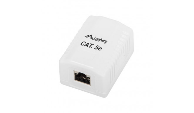 SURFACE-MOUNT BOX CAT.5E FTP SHIELDED 1X RJ45 WHITE LANBERG
