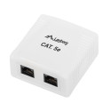 SURFACE-MOUNT BOX CAT.5E UTP UNSHIELDED 2X RJ45 WHITE LANBERG