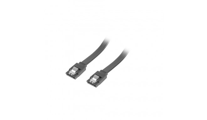 SATA DATA III (6GB/S) F/F CABLE 30CM METAL CLIPS BLACK LANBERG