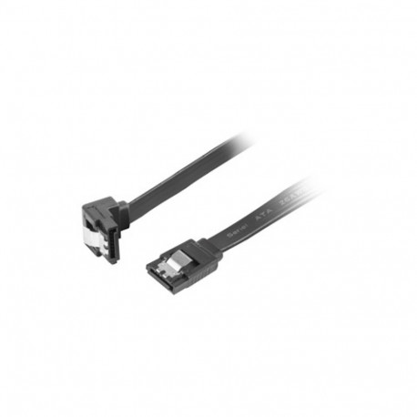 SATA DATA III (6GB/S) F/F CABLE 50CM ANGLED METAL CLIPS BLACK LANBERG