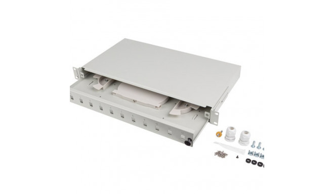 RACKMOUNT 19" 1U FIBER PATCH PANEL LANBERG 12XSC SIMPLEX / 12XLC DUPLEX GREY + ACCESSORIES