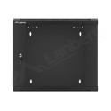 RACK CABINET 19" WALL-MOUNTED 9U/600 WITH GLASS DOOR BLACK LANBERG (ASSEMBLED)