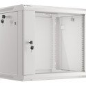 RACK CABINET 19" WALL-MOUNT 9U/600X450 (FLAT PACK) WITH GLASS DOOR GREY LANBERG V2