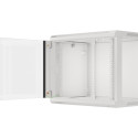 RACK CABINET 19" WALL-MOUNT 9U/600X450 (FLAT PACK) WITH GLASS DOOR GREY LANBERG V2