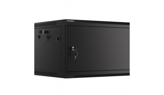 RACK CABINET 19" WALL-MOUNT 6U/600X600 FOR SELF-ASSEMBLY WITH METAL DOOR BLACK LANBERG (FLAT PACK)