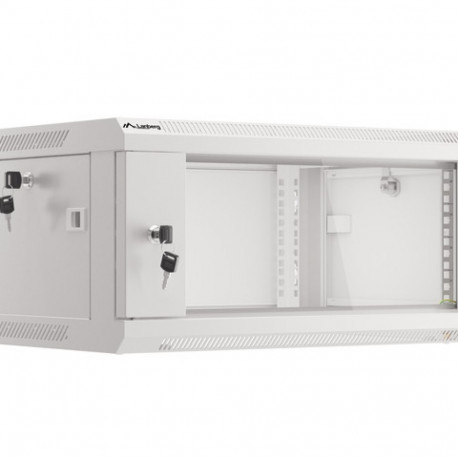 RACK CABINET 19" WALL-MOUNT 4U/600X450 (FLAT PACK) WITH GLASS DOOR GREY LANBERG V2