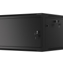 RACK CABINET 19" WALL-MOUNT 6U/600X600 FOR SELF-ASSEMBLY WITH METAL DOOR BLACK LANBERG (FLAT PACK)