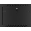 RACK CABINET 19" WALL-MOUNT 6U/600X600 FOR SELF-ASSEMBLY WITH METAL DOOR BLACK LANBERG (FLAT PACK)