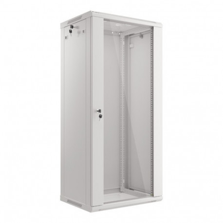 RACK CABINET 19" WALL-MOUNT 27U/600X450 (FLAT PACK) WITH GLASS DOOR GREY LANBERG V2