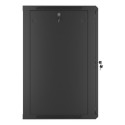 RACK CABINET 19" WALL-MOUNT 18U/600X600 (FLAT PACK) WITH GLASS DOOR BLACK LANBERG V2
