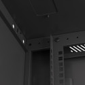 RACK CABINET 19" WALL-MOUNT 18U/600X600 (FLAT PACK) WITH GLASS DOOR BLACK LANBERG V2