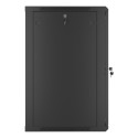 RACK CABINET 19" WALL-MOUNT 18U/600X600 (FLAT PACK) WITH GLASS DOOR BLACK LANBERG V2