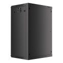 RACK CABINET 19" WALL-MOUNT 18U/600X450 (FLAT PACK) WITH GLASS DOOR BLACK LANBERG V2