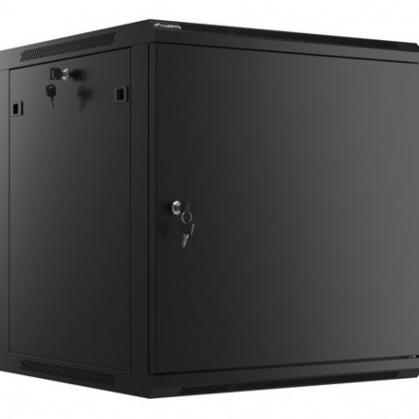 RACK CABINET 19" WALL-MOUNT 12U/600X600 (FLAT PACK) WITH METAL DOOR BLACK LANBERG